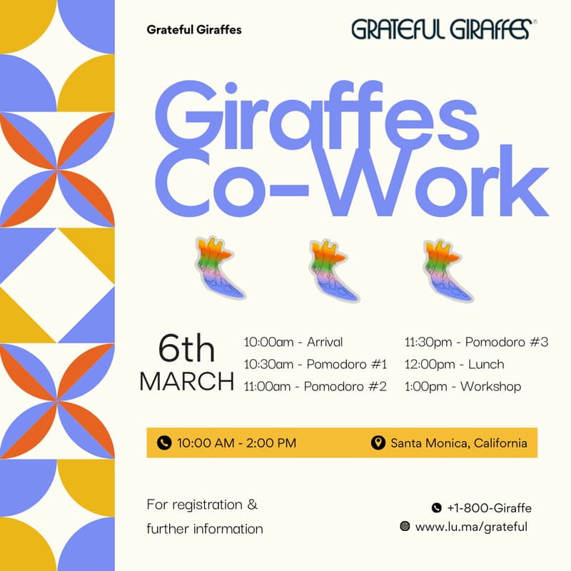 Cover Image for Giraffes: Co-Work Edition @ Sanctuary