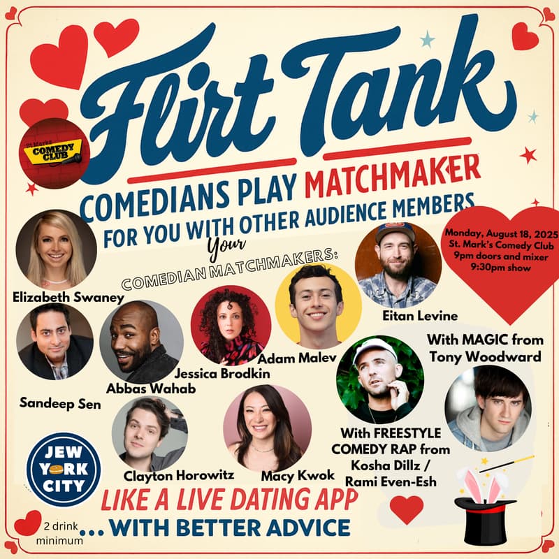 Cover Image for Flirt Tank Dating Comedy Show- August 18 New York