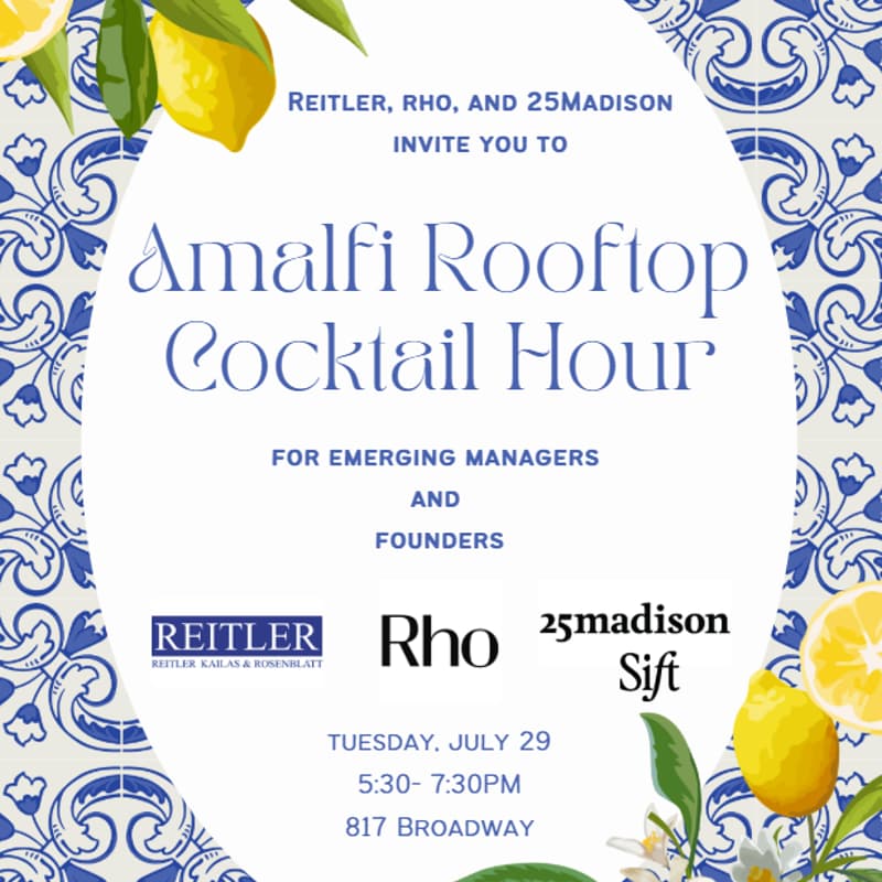 Cover Image for Emerging Managers + Founders: Amalfi Rooftop Cocktail Hour