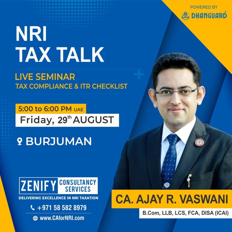 Cover Image for NRI 'Tax Talk': Seminar on Tax Compliance & ITR Checklist
