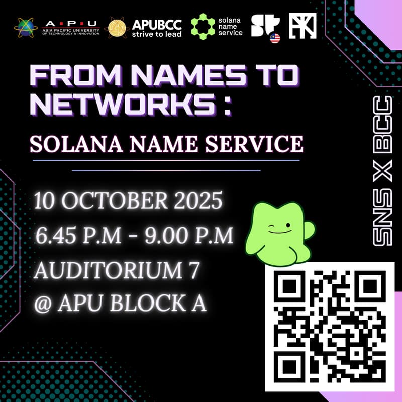 Cover Image for From Names to Networks: Solana Name Service (SNS) x APUBCC