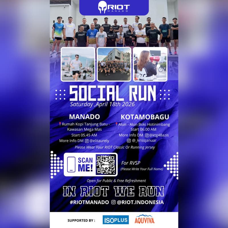 Cover Image for SOCIAL RUN RIOT MANADO 18/04/2026