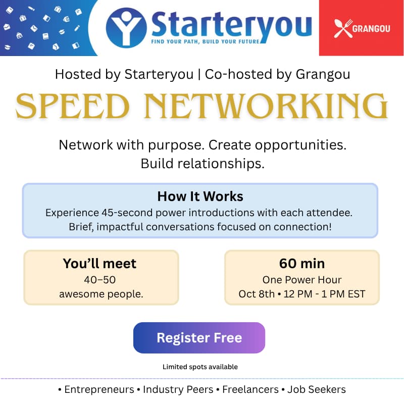 Cover Image for Starteryou Speed Networking: Connect, Collaborate, Grow