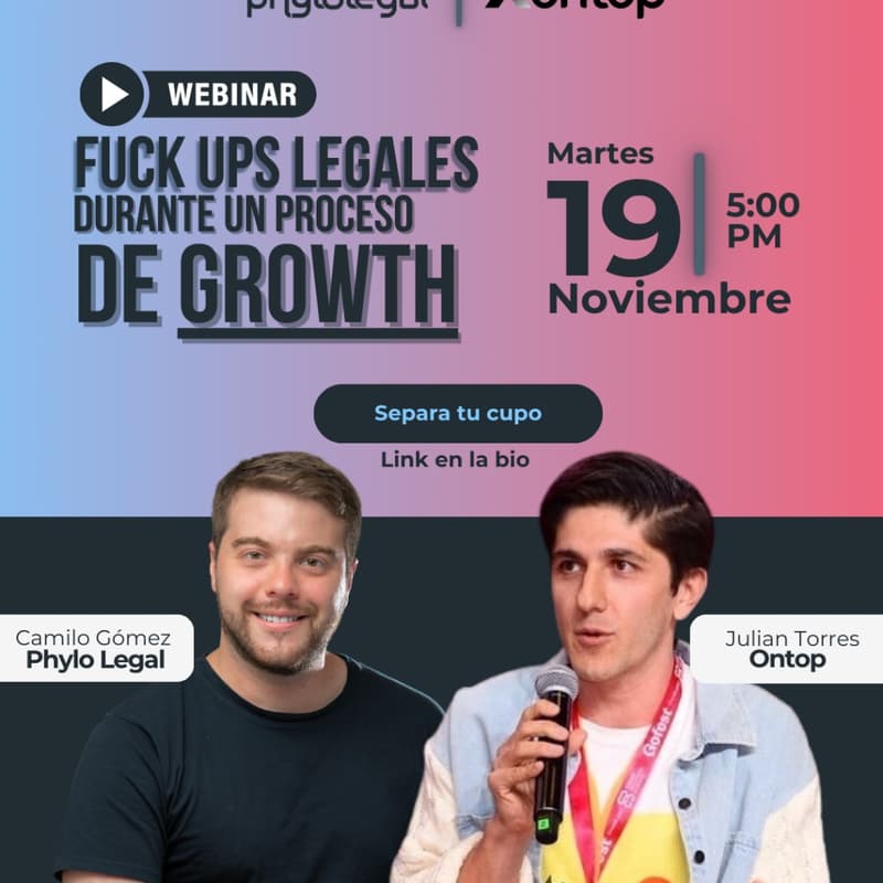 Cover Image for Fuck Ups Legales Durante un Proceso de Growth by Ontop & Phylo