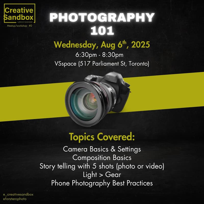 Cover Image for Creative Sandbox #2 - Photography 101