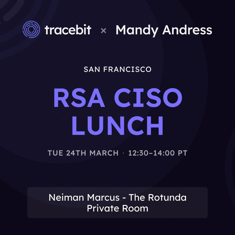 Cover Image for Tracebit & Mandy Andress - RSA CISO Lunch