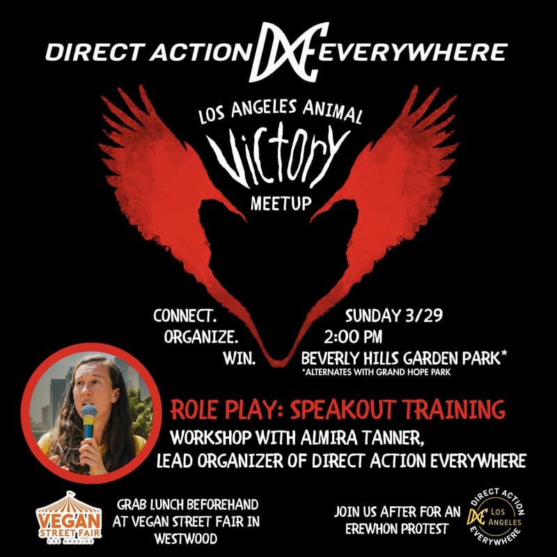 Cover Image for Speakout Training with ALMIRA TANNER - LA Animal Victory Meetup