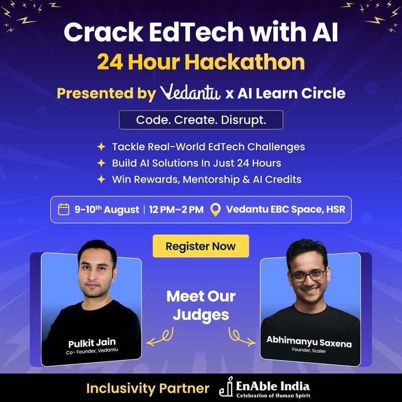 Cover Image for AI Demo Day: 'Crack the EdTech' Hackathon