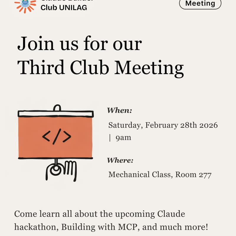 Cover Image for Claude Builder Club Third Meeting