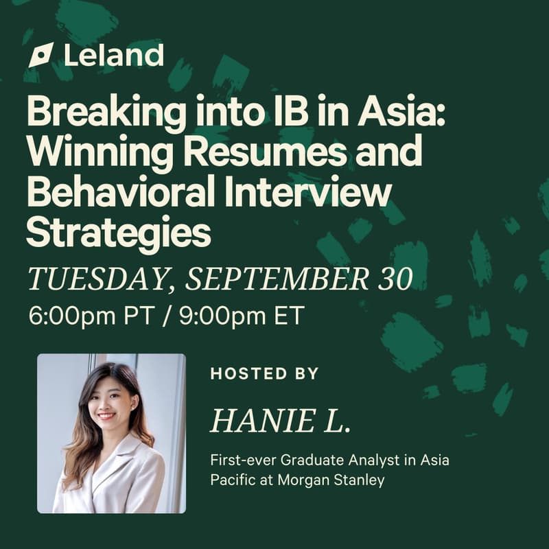 Cover Image for Breaking into IB in Asia: Winning Resumes and Behavioral Interview Strategies