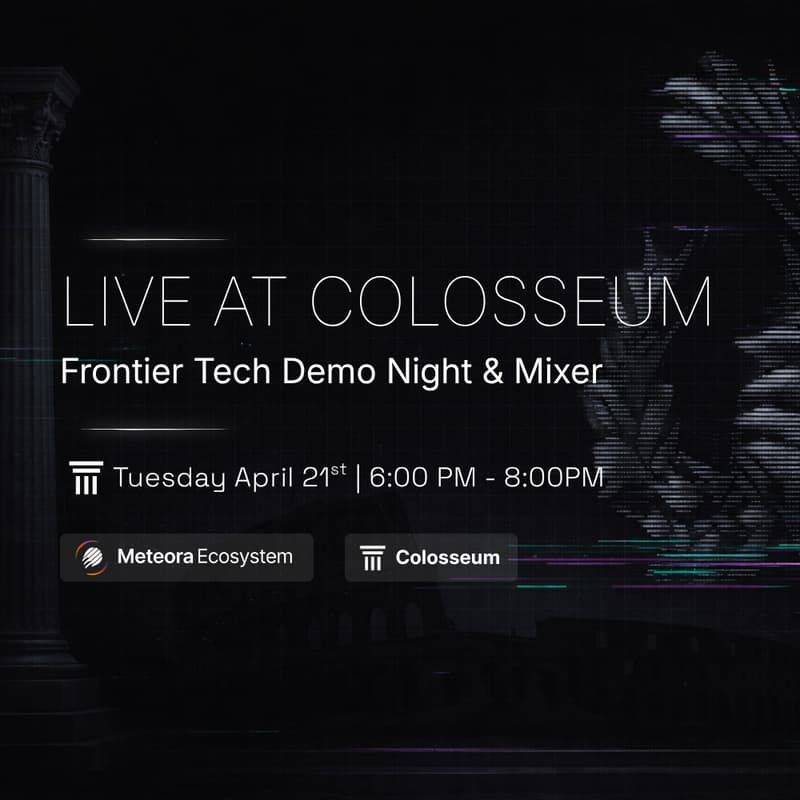 Cover Image for Live at Colosseum: Frontier Tech Demo Night & Mixer