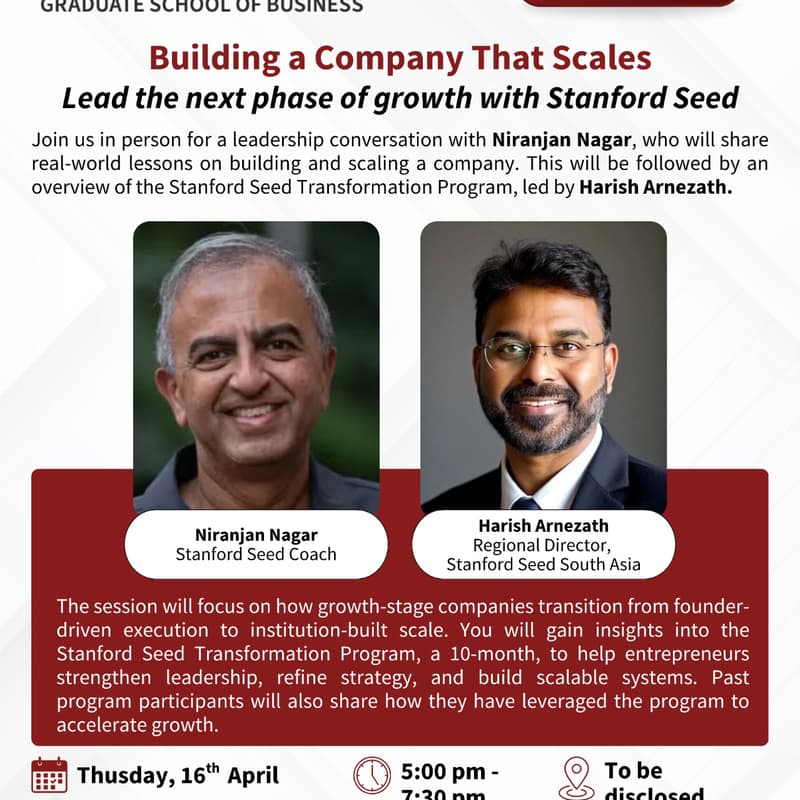 Cover Image for Stanford Seed-Indore Info Session