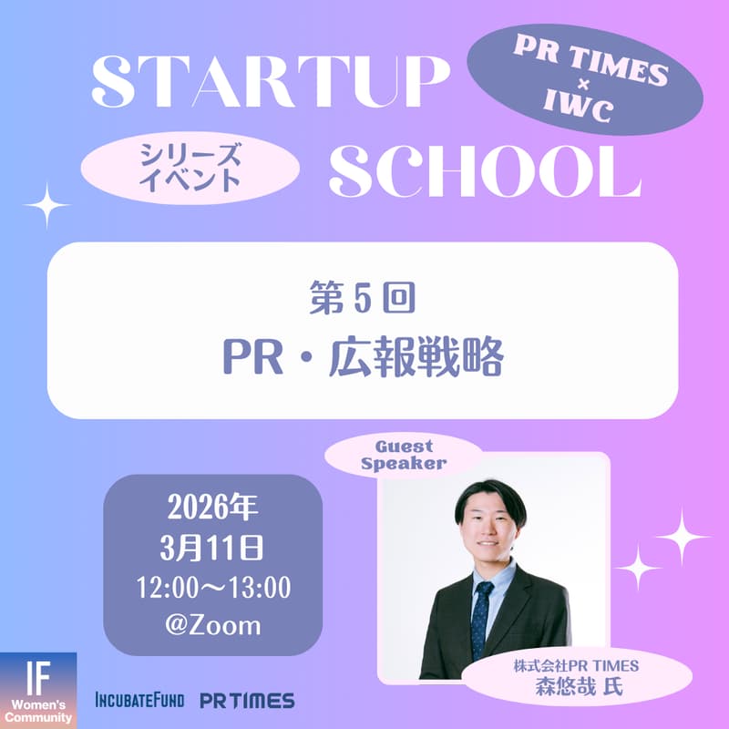 Cover Image for 【STARTUP SCHOOL】第5回:PR・広報戦略
