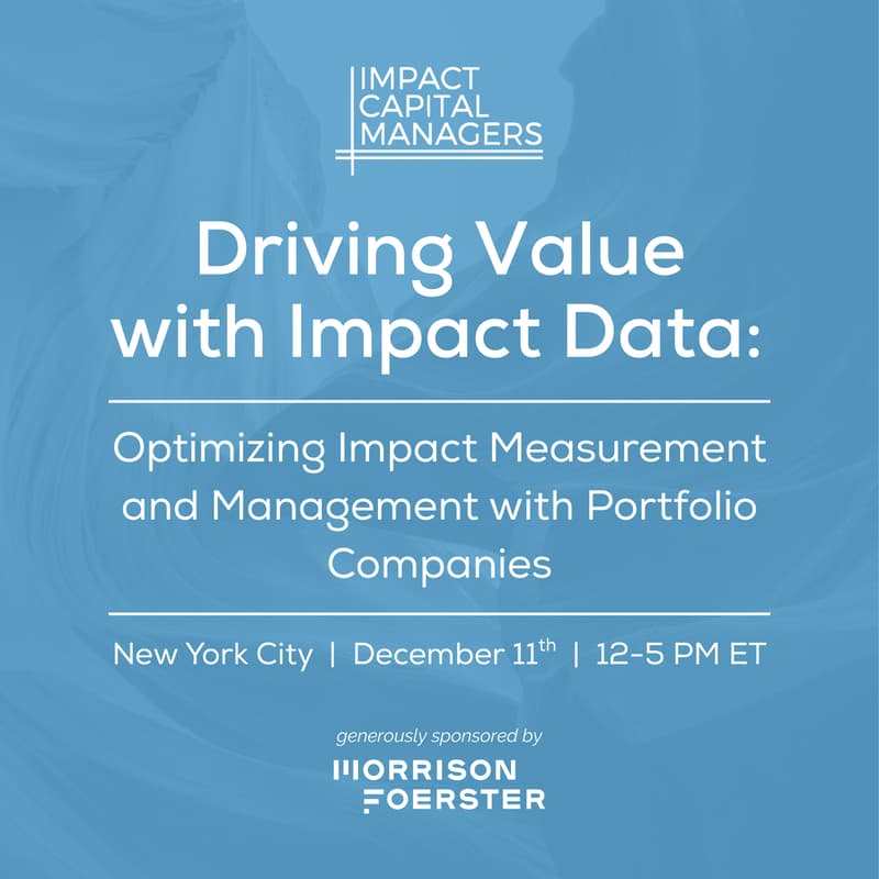 Cover Image for Driving Value with Impact Data: Optimizing Impact Measurement and Management with Portfolio Companies