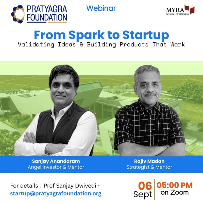 Cover Image for Webinar : From Spark to Startup - Validating Ideas & Building Products That Work