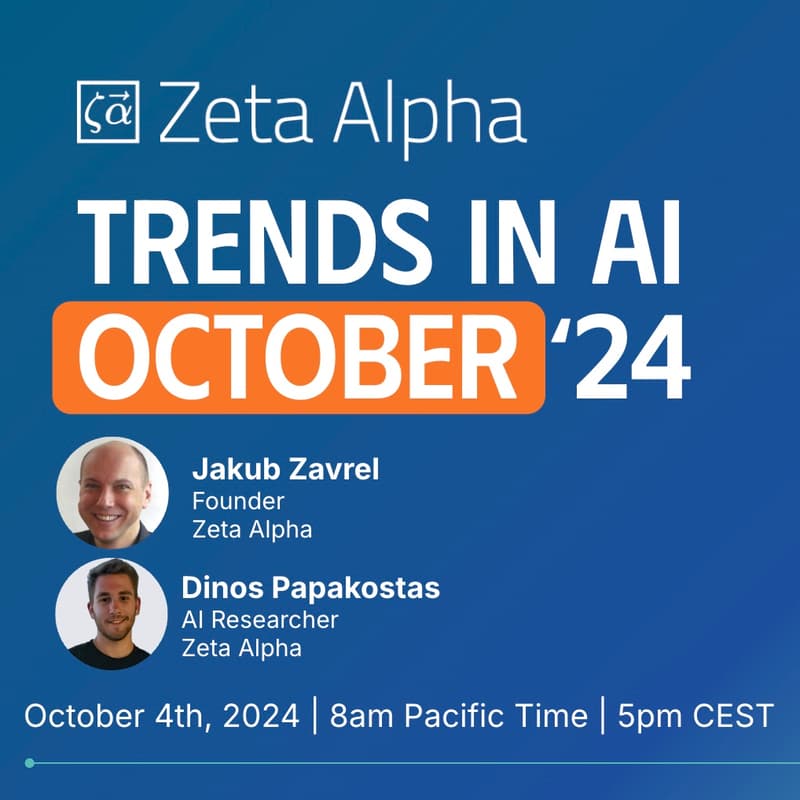 Cover Image for Trends in AI - October 2024 - by Zeta Alpha
