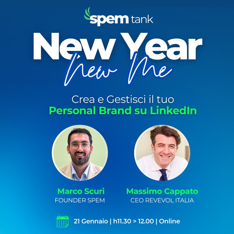 Immagine di copertina per SPEM tank | New Year, New Me: Crea e Gestisci il tuo Personal Brand su LinkedIn