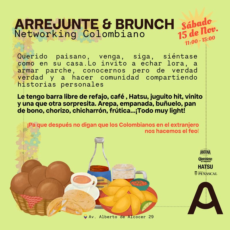 Cover Image for Arrejunte & Brunch - Networking Colombiano 🇨🇴(Micrófono abierto)