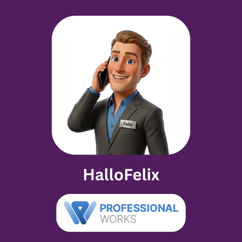 Cover Image for Die KI Bürokraft HalloFelix zusammen mit Professional Works effektiv einsetzen