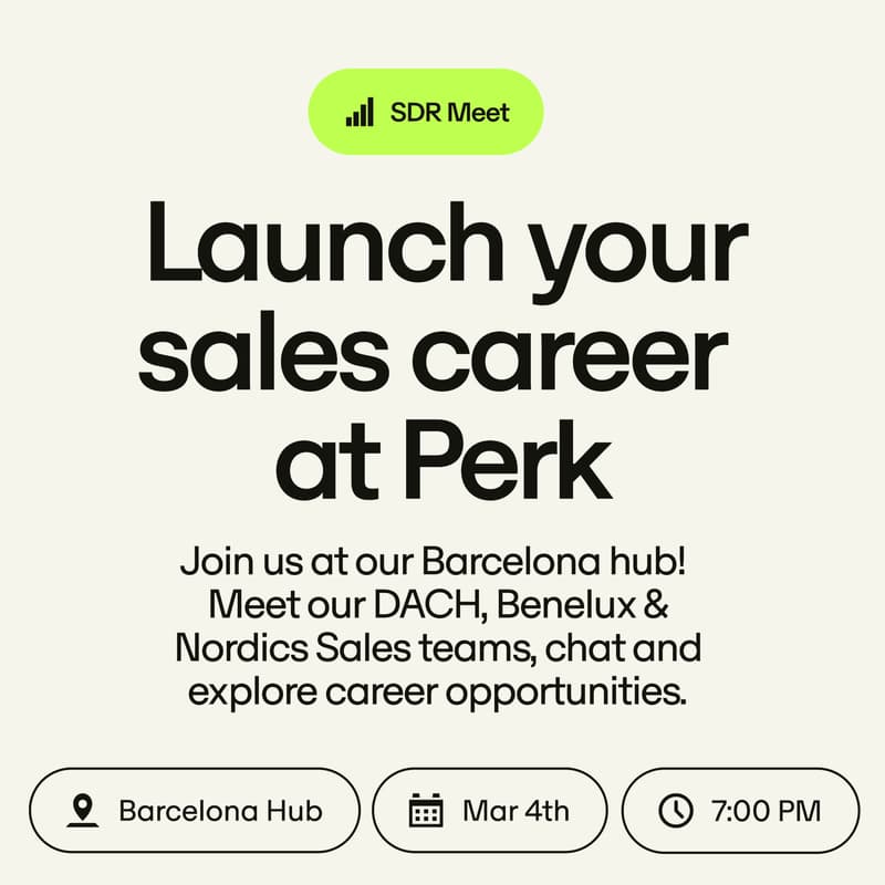 Cover Image for SDR Meet: Launch your sales career in Barcelona! (Benelux, Nordics, and DACH)