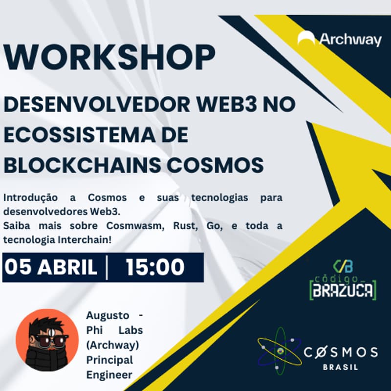 Cover Image for Workshop - Desenvolvedor Web3 no Ecossistema de Blockchains Cosmos