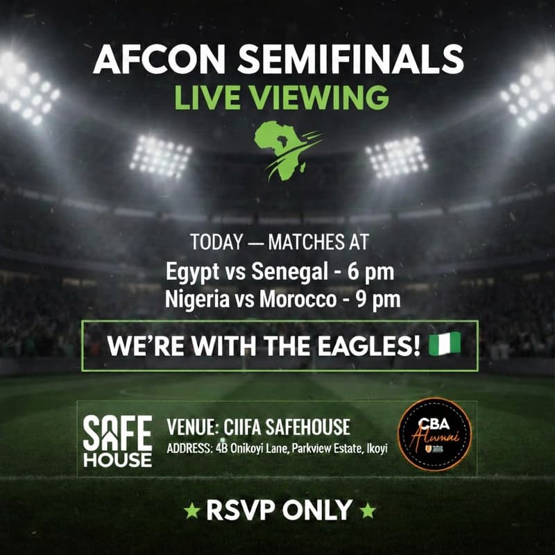 Cover Image for AFCON SEMIFINALS - Live Viewing.