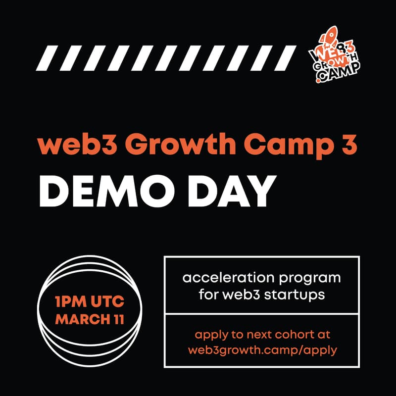 Cover Image for web3 Growth Camp 3 Demo Day
