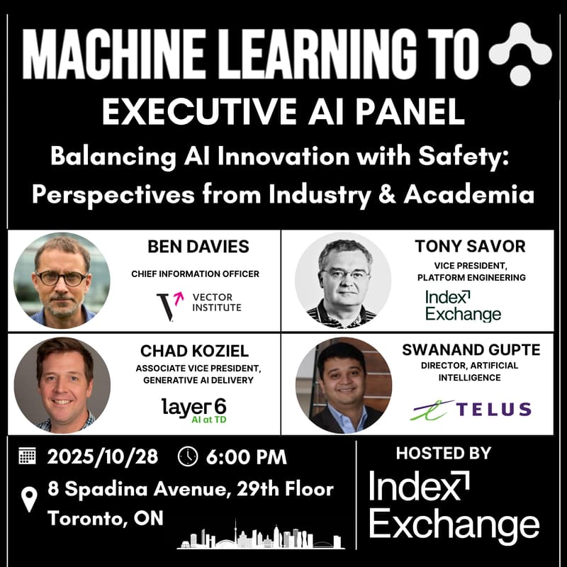 Cover Image for MLTO Executive AI Panel - Balancing AI Innovation with Safety: Perspectives from Industry & Academia