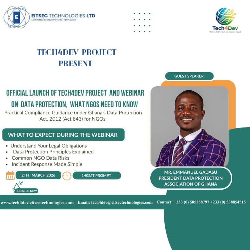 Cover Image for Strengthening NGO Data Protection in Ghana: Tech4Dev Project Launch Webinar