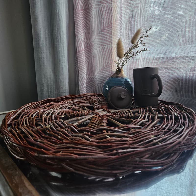 Cover Image for Willow Serving Tray with a Braided Border