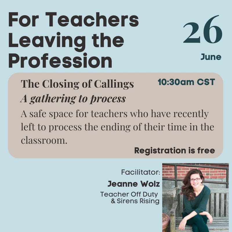 Gathering for Teachers Leaving the Profession · Zoom · Luma