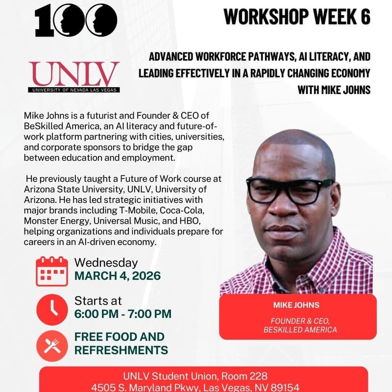Cover Image for UNLV Collegiate 100 Professional Development Workshop - Week 6: Mike Johns