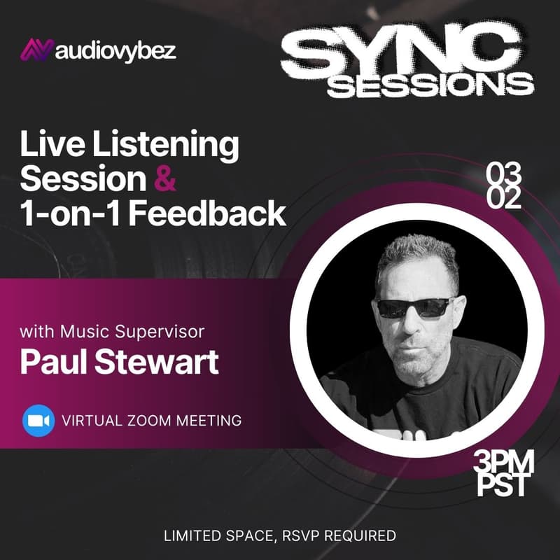 Cover Image for Live Listening Session & 1-on-1 Feedback with Music Supervisor Paul Stewart