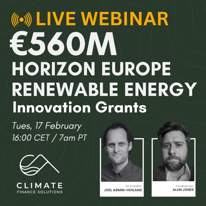 Cover Image for €560M Horizon Europe Renewable Energy Innovation Grants