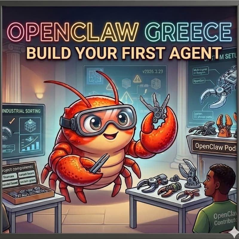 Cover Image for OpenClaw Greece: Build Your First Agent (Hands-On Workshop) @ Panathēnea