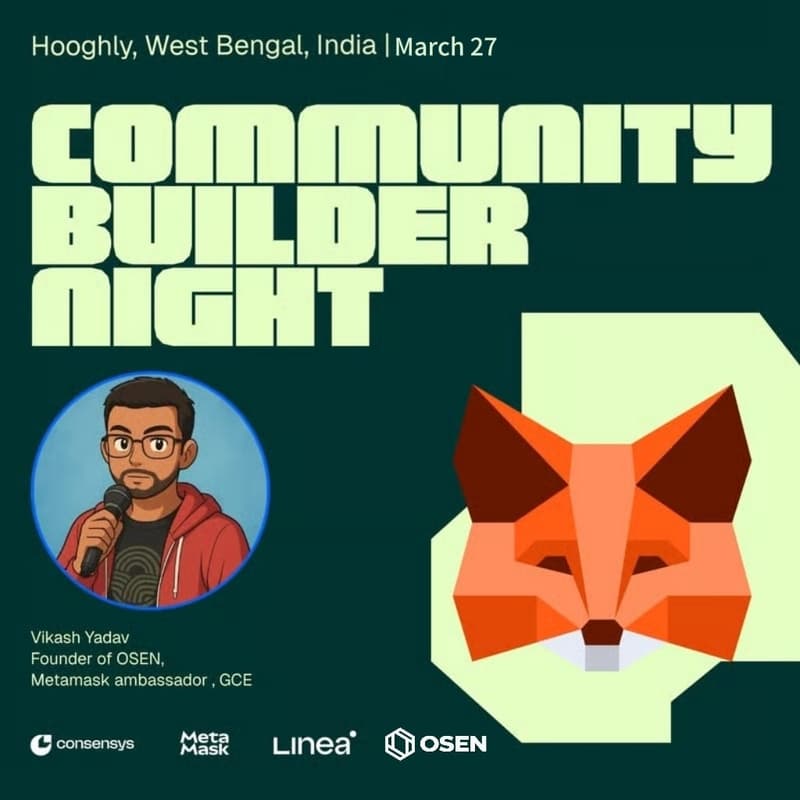 Cover Image for MetaMask Community Builder Night Hooghly, West Bengal - India Edition