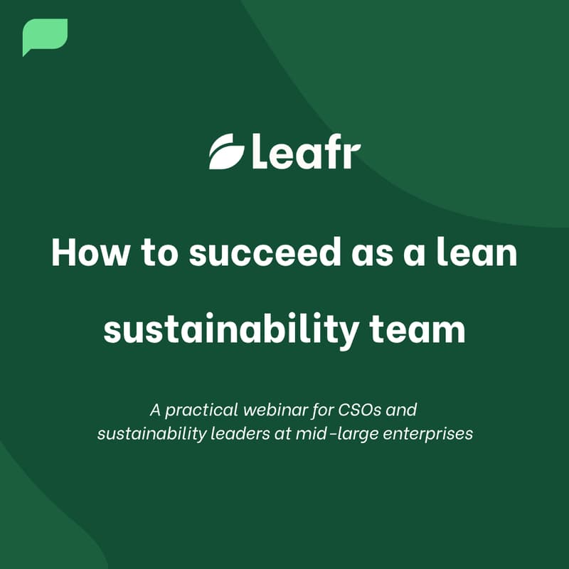 Cover Image for How to succeed as a lean sustainability team