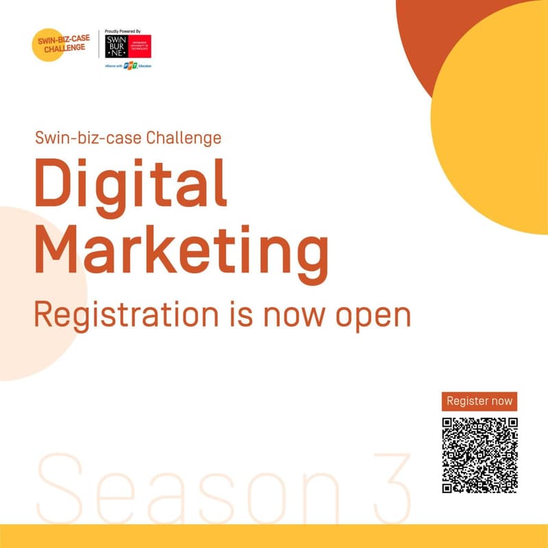 Ảnh bìa cho Swin-Biz Case Challenge 3: Digital Marketing [Hết hạn đăng kí mới. Có đội nhóm tìm thành viên]
