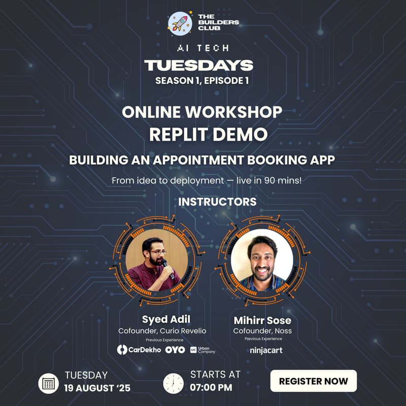 Cover Image for Replit Demo : Building an appointment booking app #TBCTechTuesdays