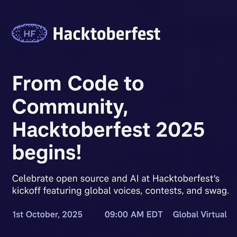 Cover Image for Hacktoberfest 2025 Kickoff : From Code to Community