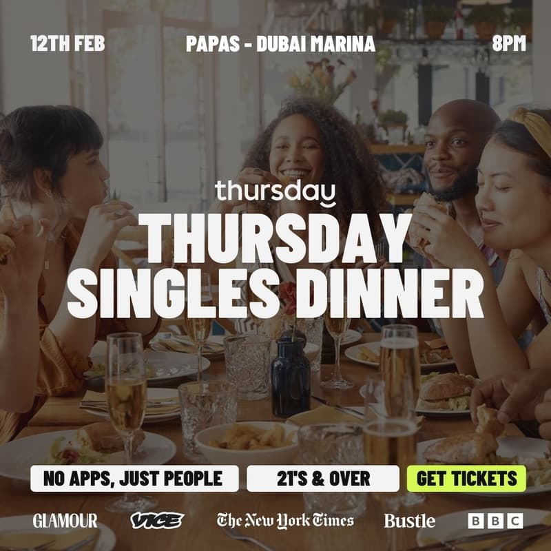 Cover Image for THURSDAY | DINNER PARTY  | PAPAS | DUBAI MARINA