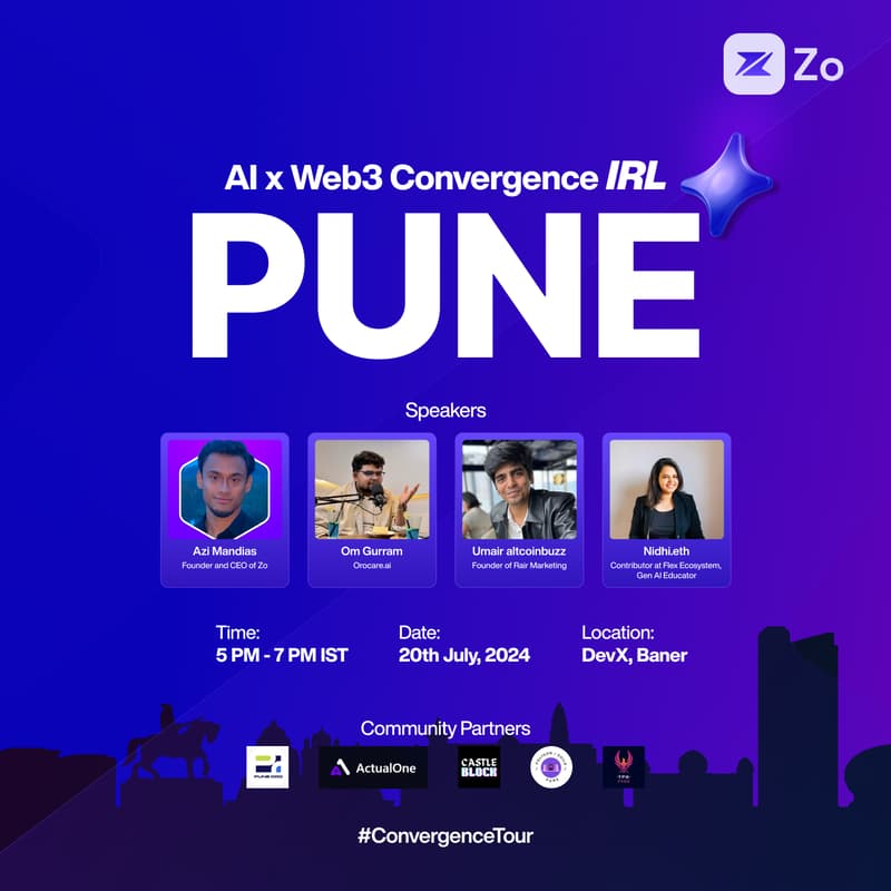 Cover Image for Zo - Al x Web3 Convergence Tour Pune