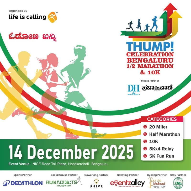 Cover Image for Thump Marathon: Celebration Bengaluru 1/2 Marathon and 10K RUN