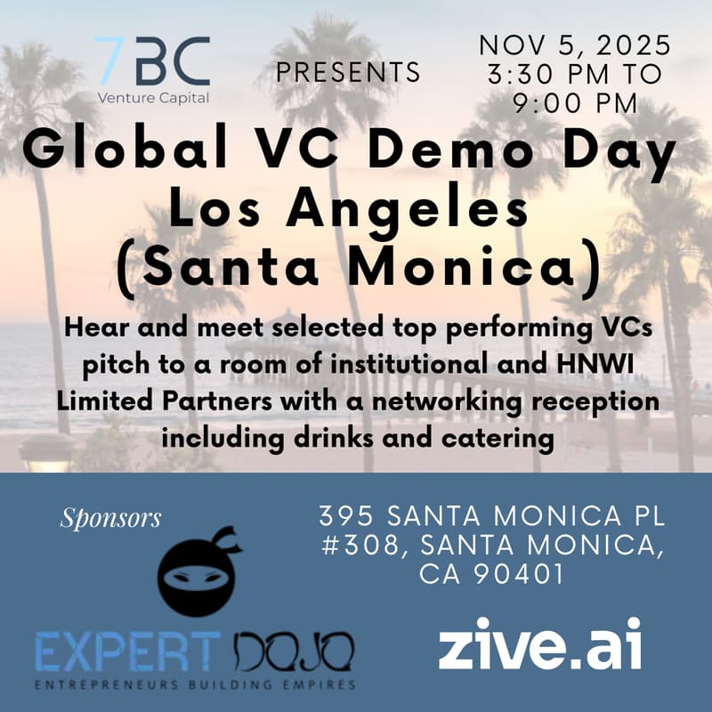 Cover Image for 7BC Global VC Demo Day Los Angeles / Santa Monica