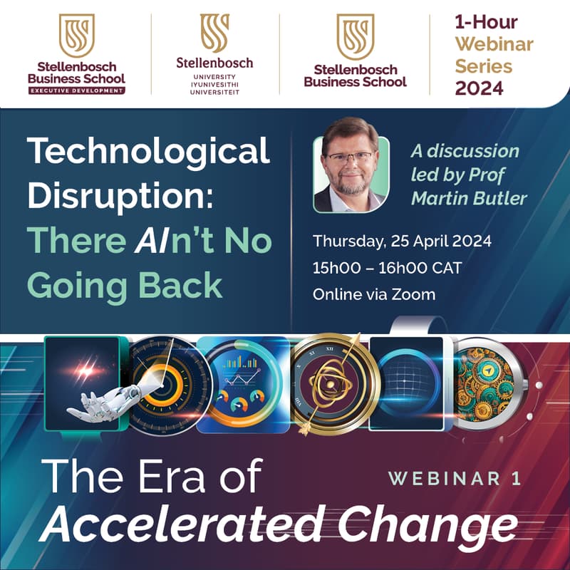 Cover Image for Webinar 1: Technological Disruption: There AIn’t No Going Back