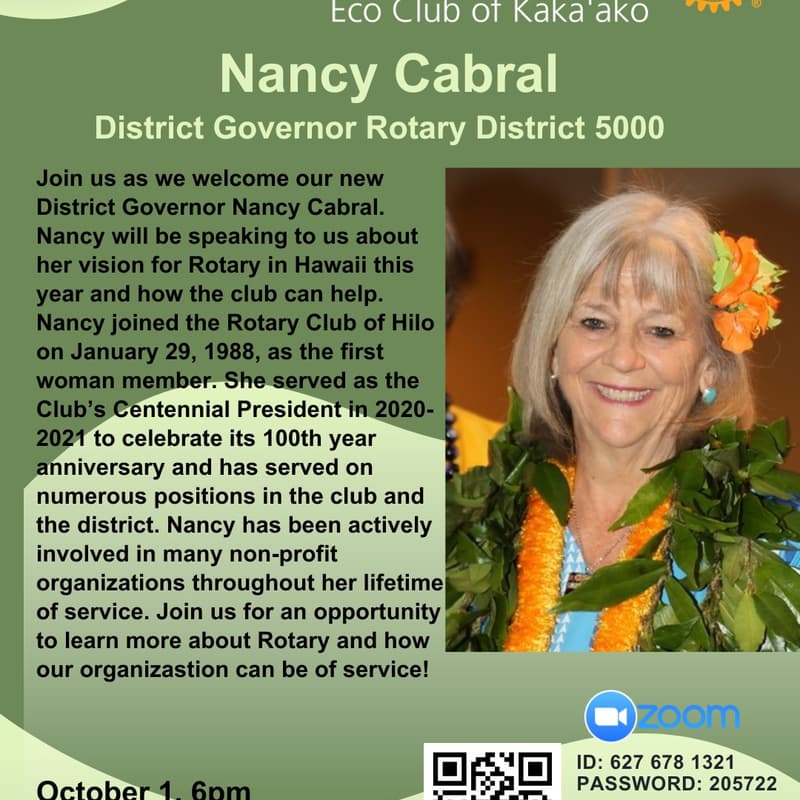 Cover Image for Speaker Meeting with District Governor Nancy Cabral
