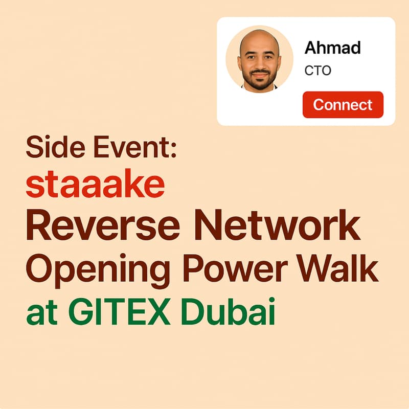 Cover Image for Side Event: staaake Reverse Network Opening Power Walk at Gitex Dubai