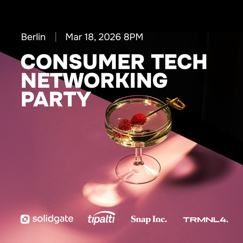 Cover Image for Consumer tech networking party by Solidgate, TRMNL4, Tipalti and Snapchat