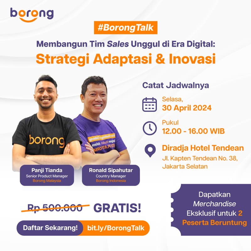 Cover Image for Borong Talk “Membangun Tim Sales Unggul di Era Digital: Strategi Adaptasi & Inovasi.”