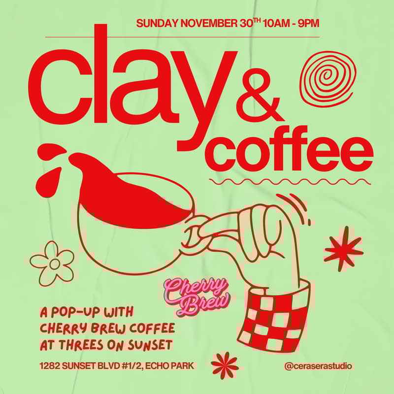 Cover Image for Clay & Coffee Pop-Up with Cherry Brew Coffee ☕ 🍒